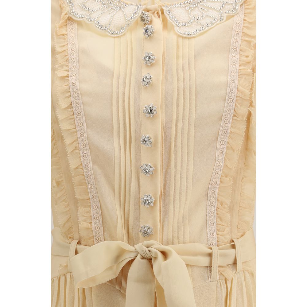 Self-Portrait Cream Viscose Casual Dress | Regal Royce