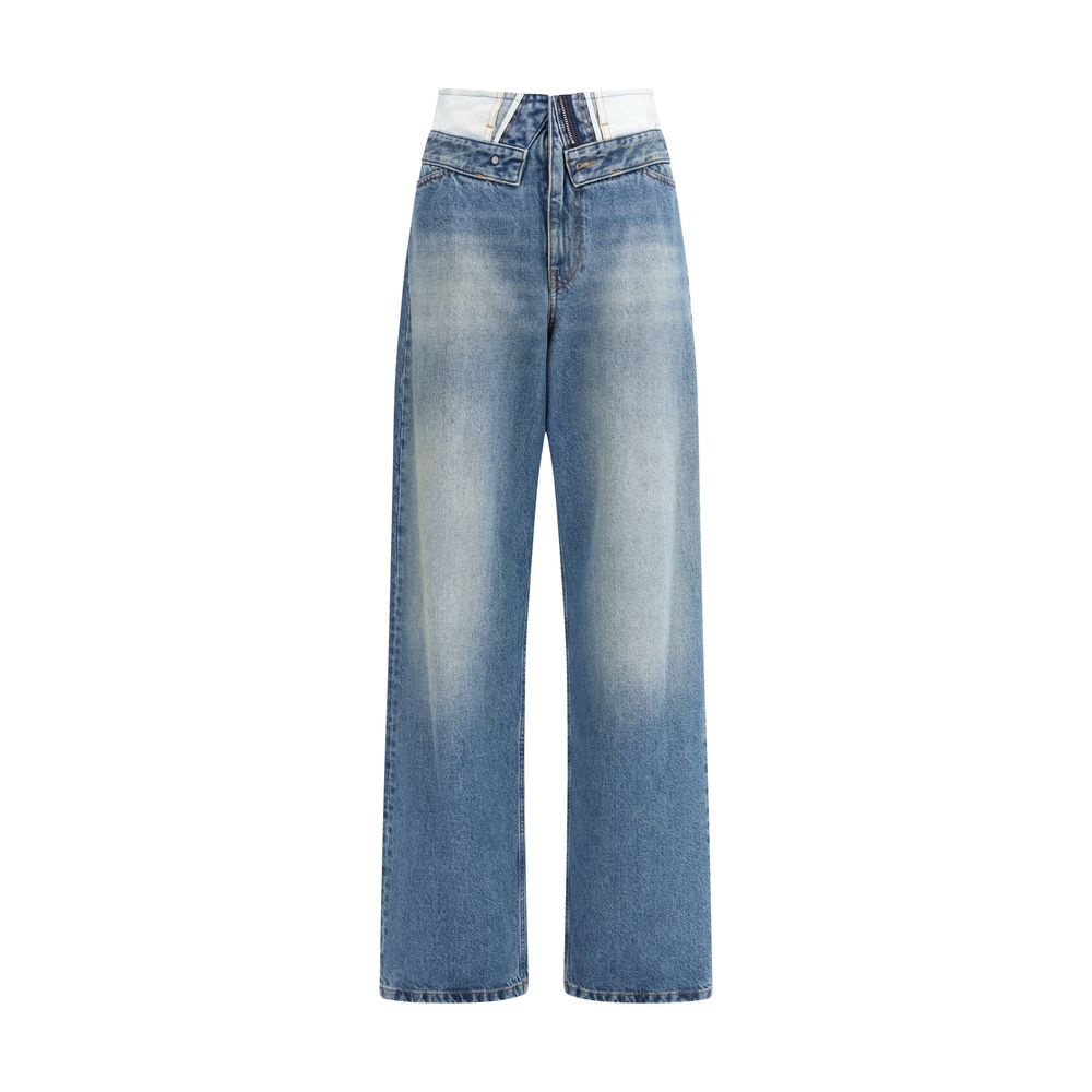 MM6 Light Blue Cotton Straight-Leg Jeans | Regal Royce