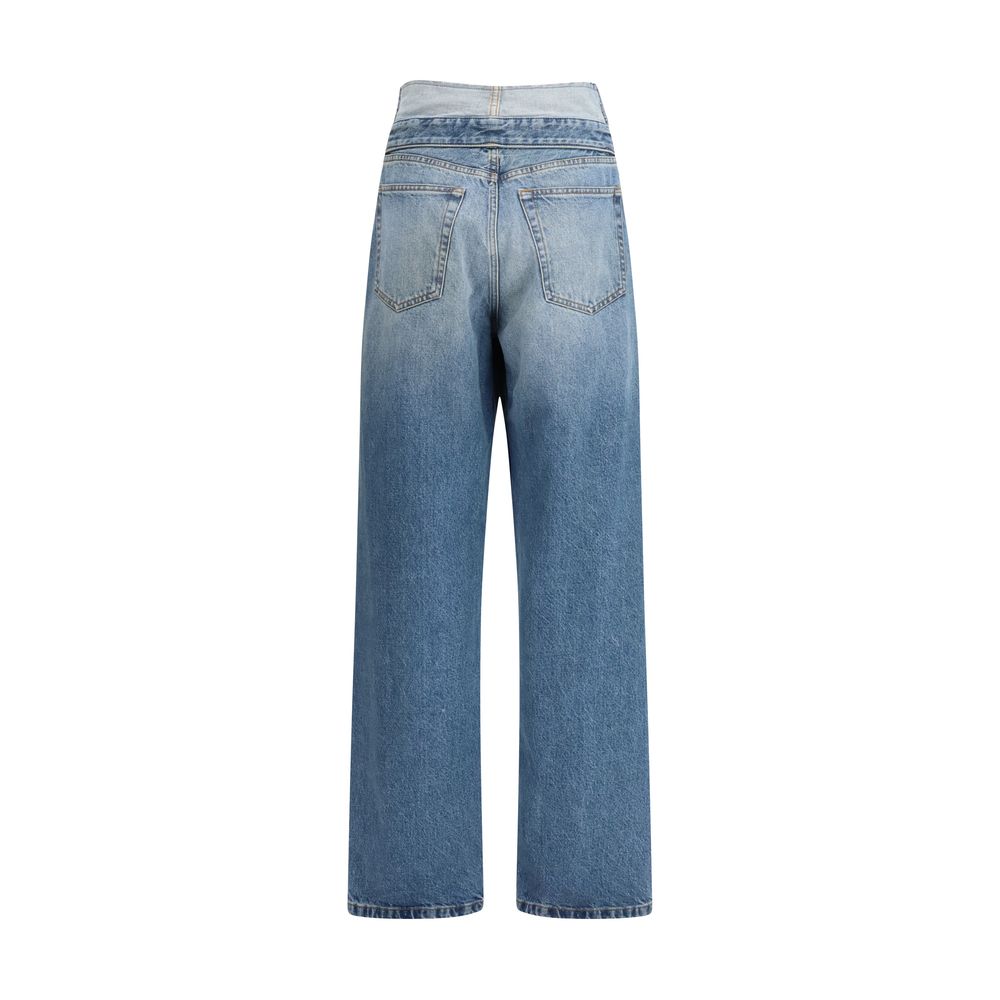 MM6 Light Blue Cotton Straight-Leg Jeans | Regal Royce