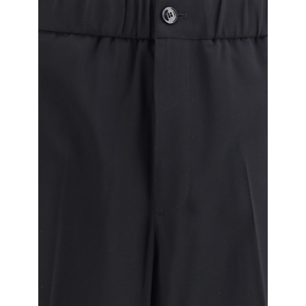 Giorgio Armani Black Cotton Casual Pants | Regal Royce