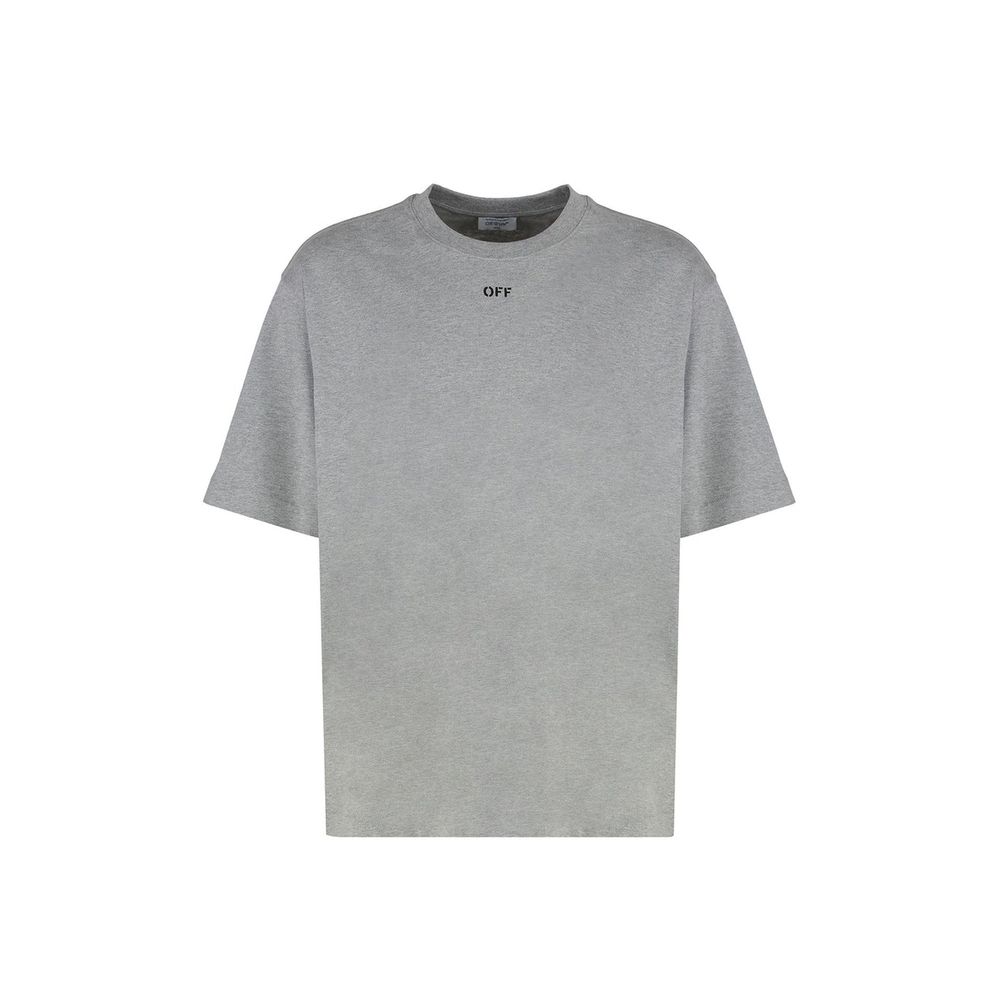 Off-White Gray Cotton T-Shirt | Regal Royce