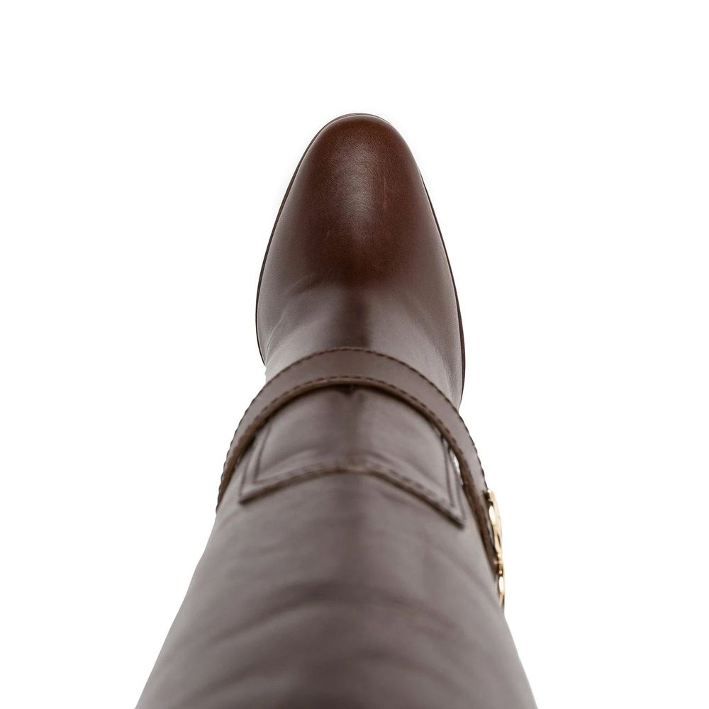 Dolce & Gabbana Brown Calfskin High Heel Boots | Regal Royce