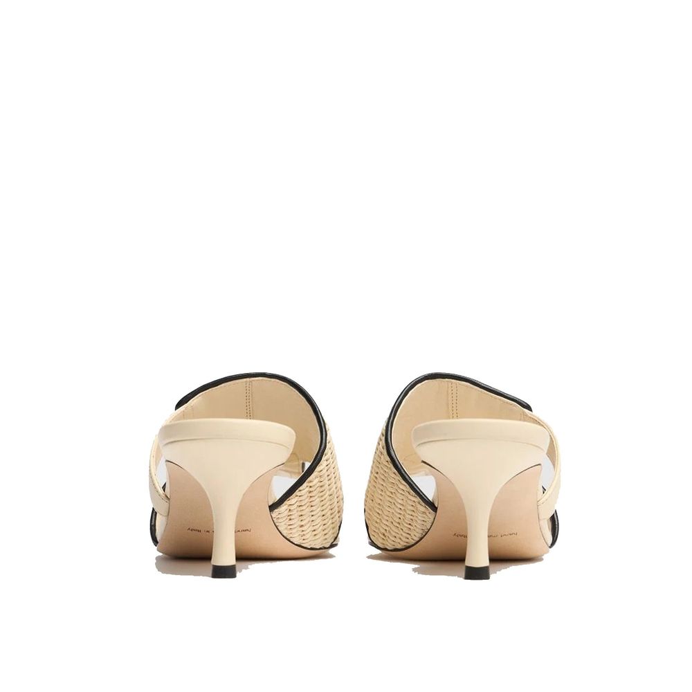 Manolo Blahnik Beige Leather Flat Sandals | Regal Royce