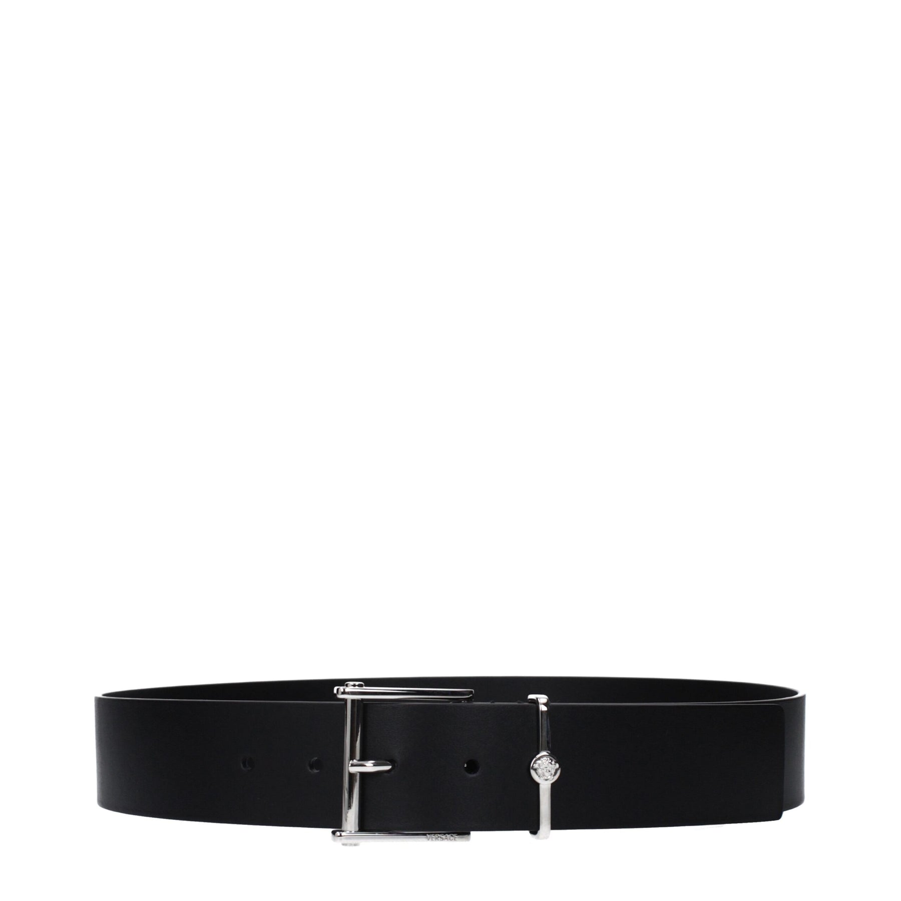 Versace Black Leather Regular Belt | Regal Royce