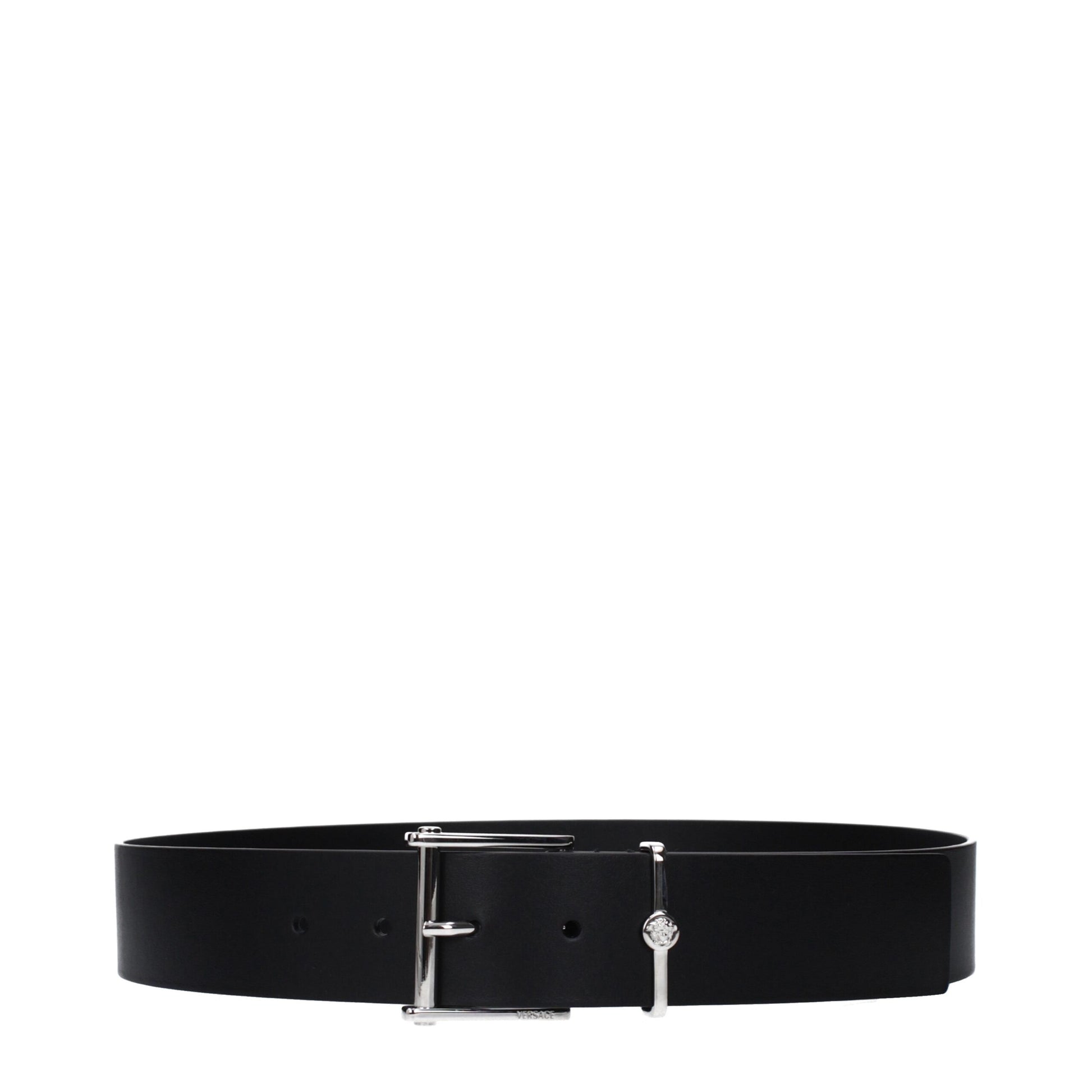 Versace Black Leather Regular Belt | Regal Royce