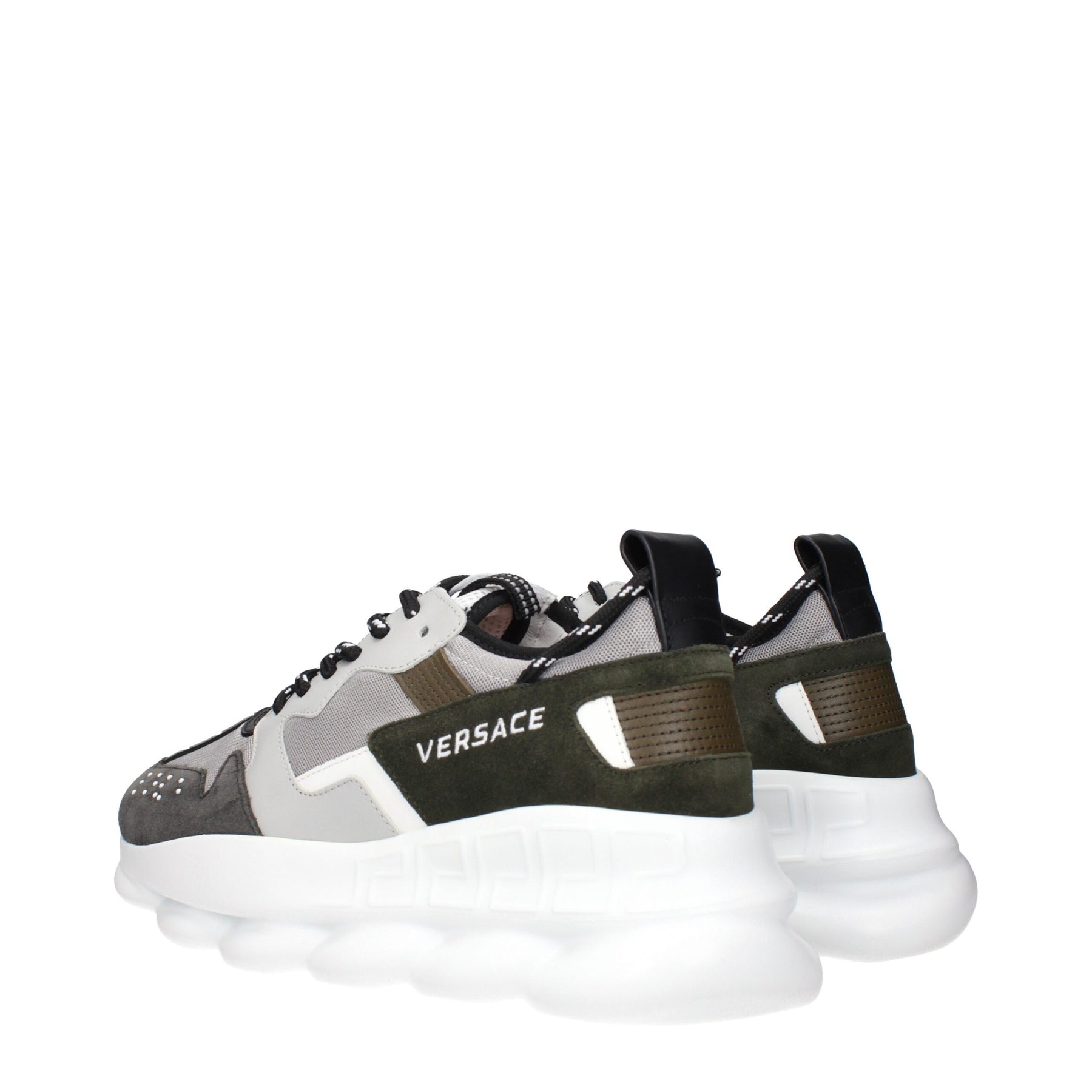 Versace Gray Fabric Chunky Sneakers | Regal Royce
