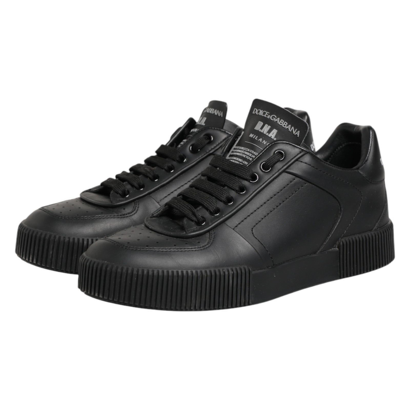 Dolce & Gabbana Black MIAMI Calf Low Top Men Sneakers Shoes | Regal Royce