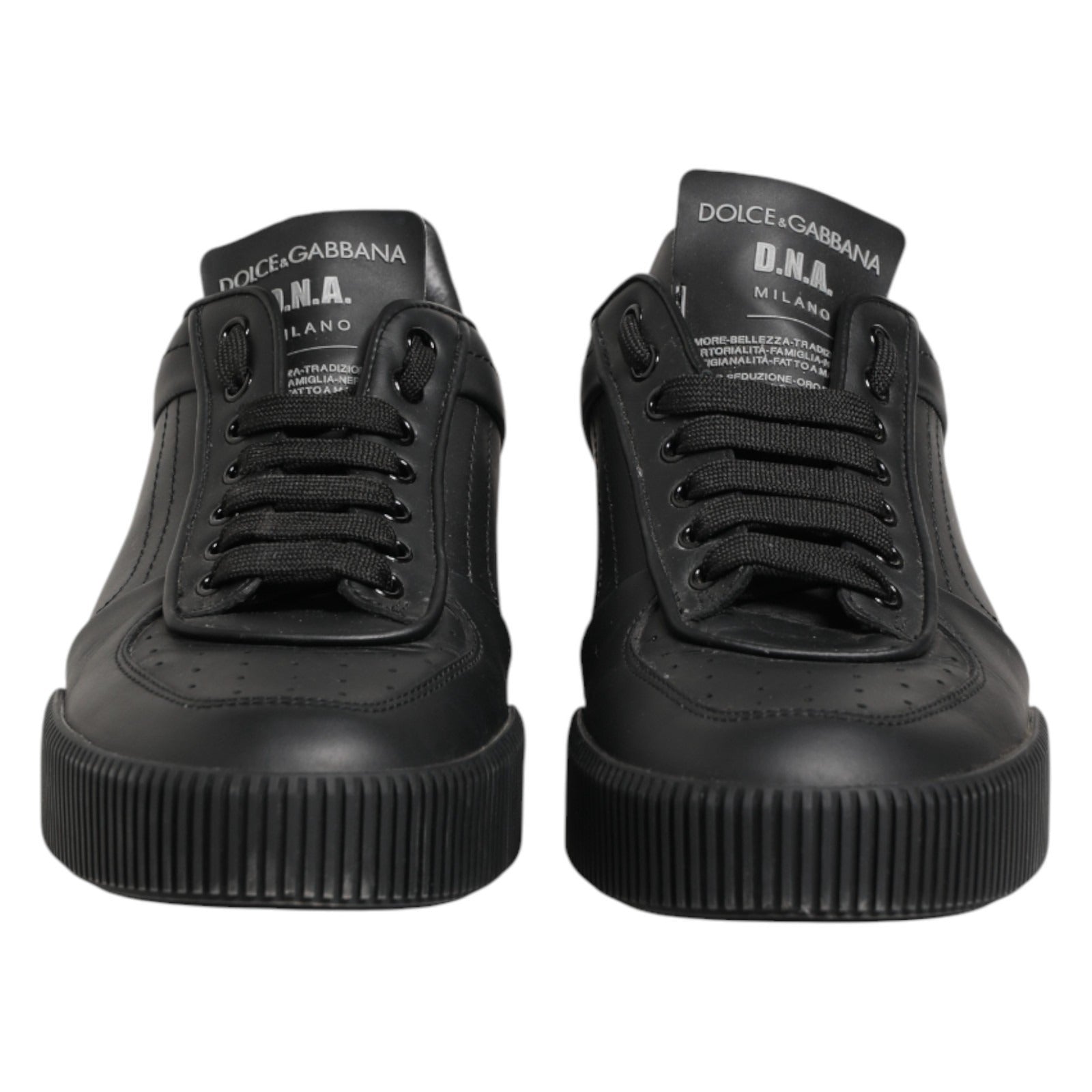 Dolce & Gabbana Black MIAMI Calf Low Top Men Sneakers Shoes | Regal Royce