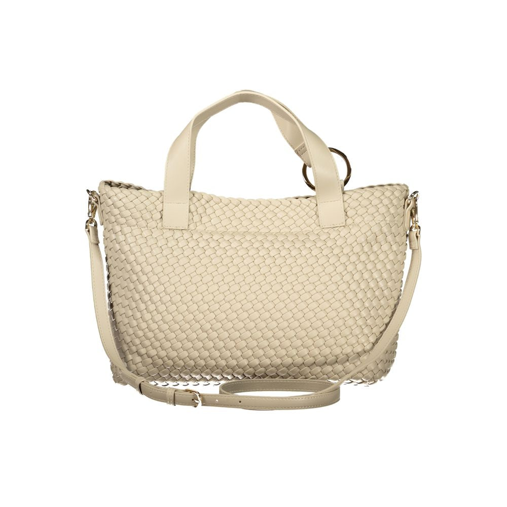 Mario Valentino Beige Polyurethane Women Handbag | Regal Royce