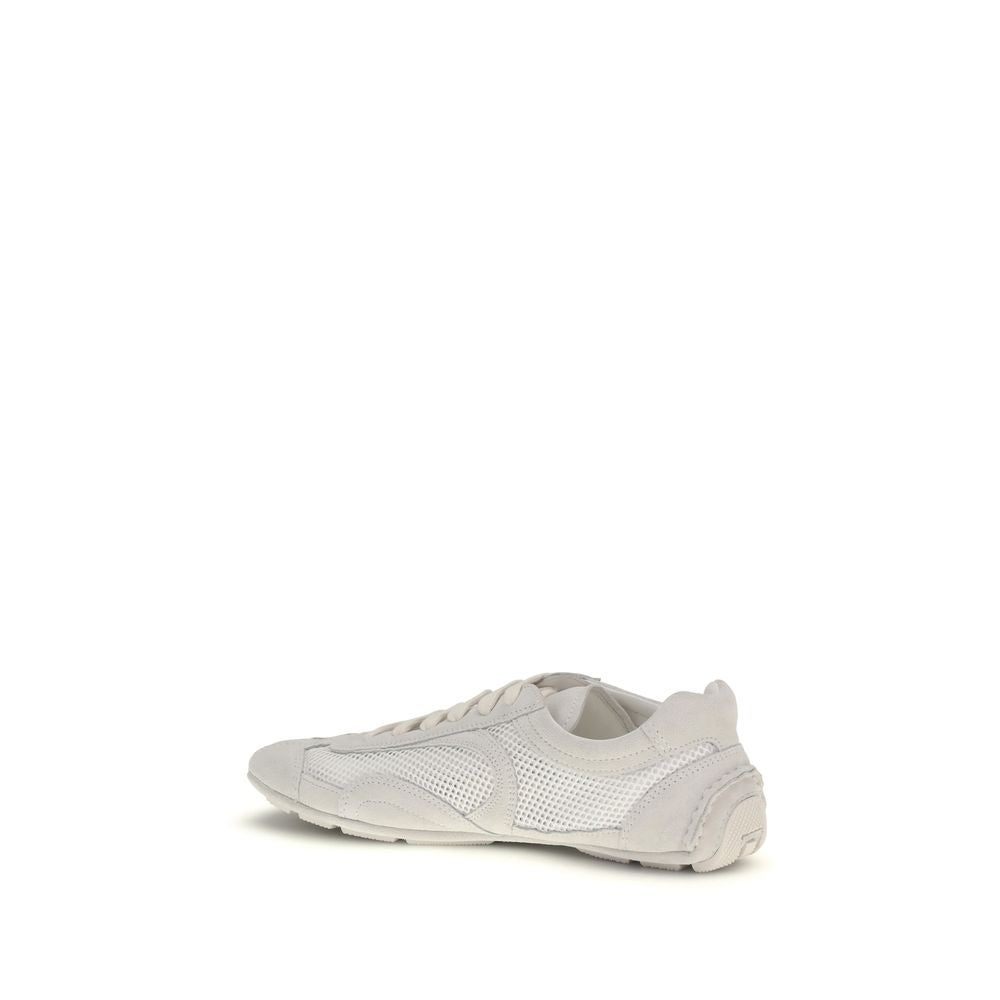 Prada White Fabric Low Top Sneakers | Regal Royce