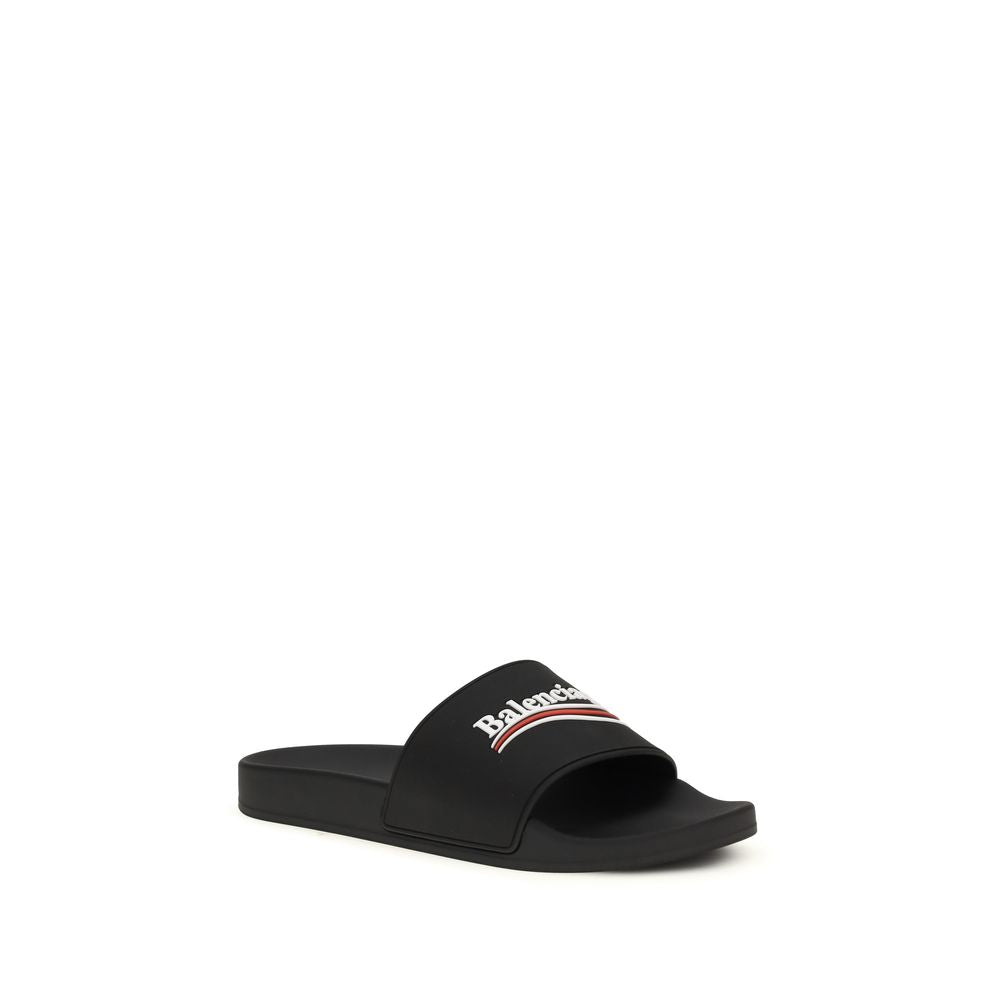 Balenciaga Black Rubber Slippers | Regal Royce