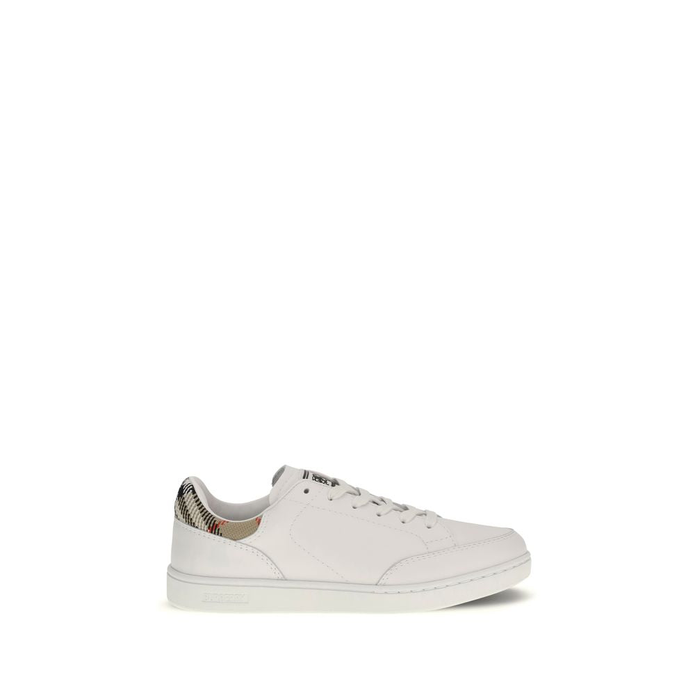 Burberry White Calf Leather Bos Taurus Low Top Sneakers | Regal Royce