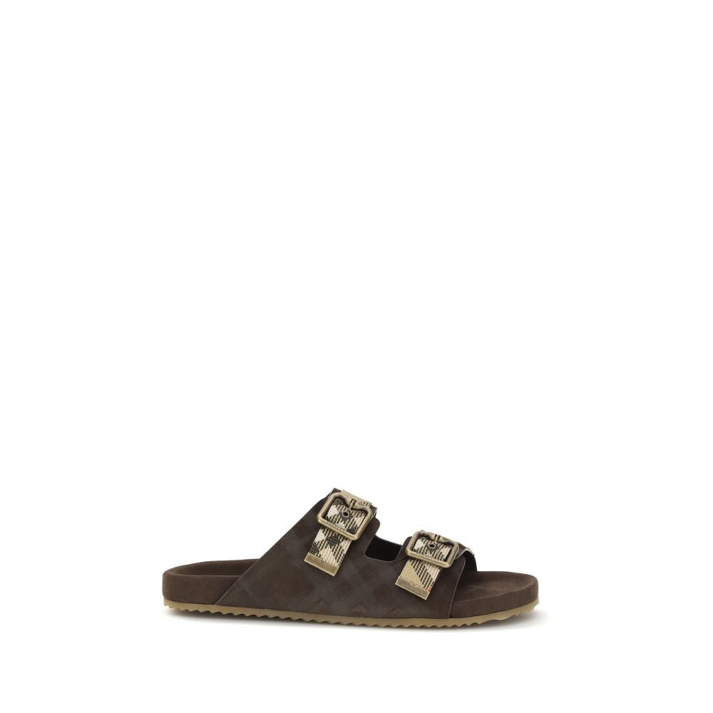 Burberry Brown Rubber Flat Sandals | Regal Royce