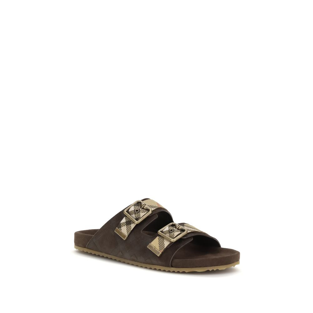 Burberry Brown Rubber Flat Sandals | Regal Royce
