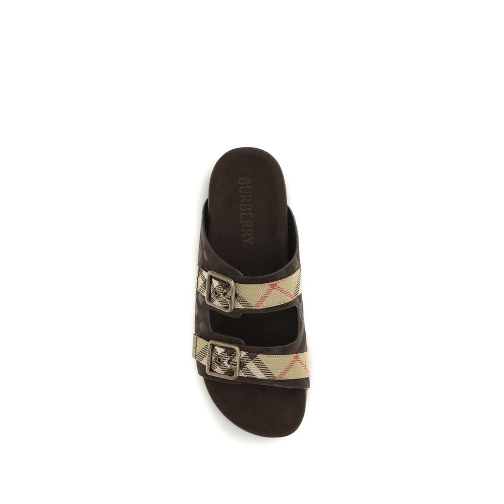 Burberry Brown Rubber Flat Sandals | Regal Royce