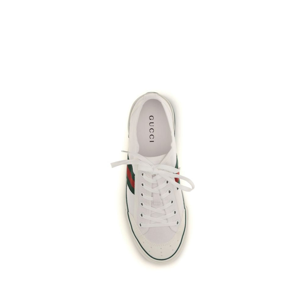 Gucci White Cotton Low Top Sneakers | Regal Royce