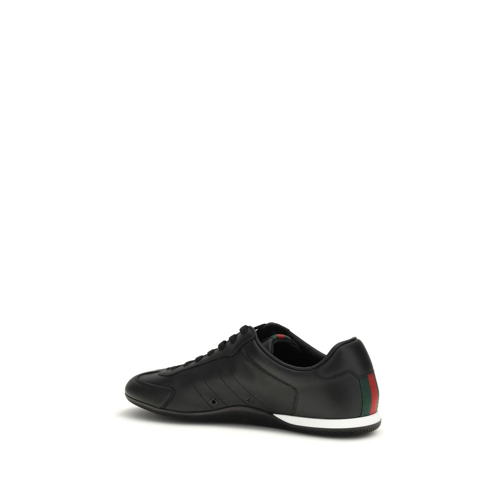 Gucci Black Calf Leather Bos Taurus Low Top Sneakers | Regal Royce