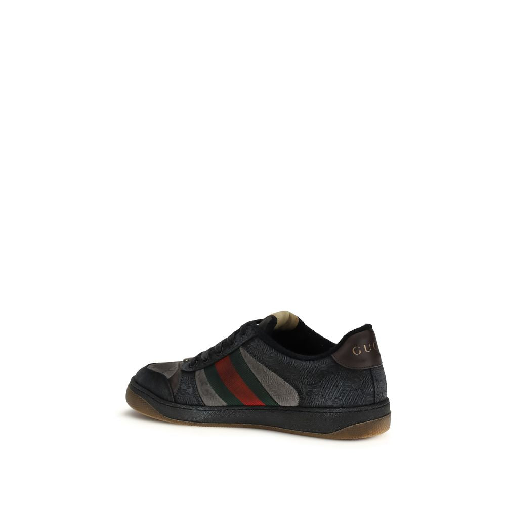 Gucci Black Calf Leather Bos Taurus Low Top Sneakers | Regal Royce