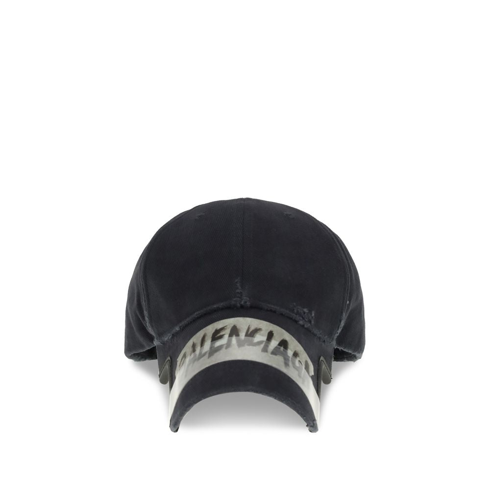 Balenciaga Black Cotton Cap (Baseball Hat) | Regal Royce