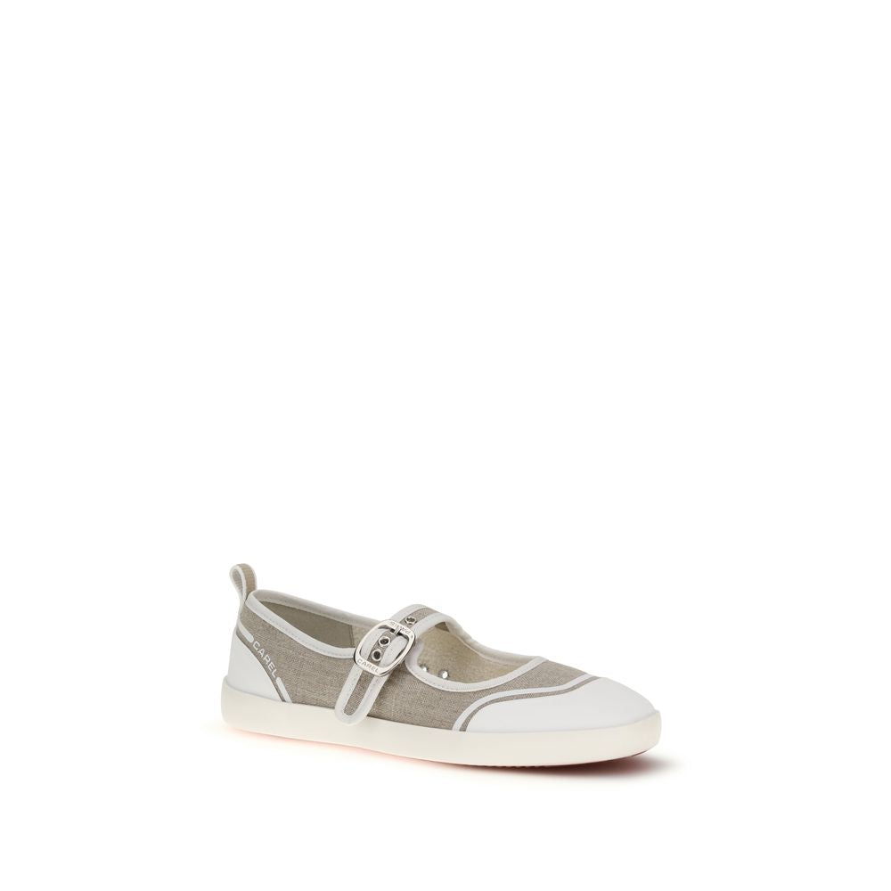 Carel Paris Beige Cotton Ballet Flats | Regal Royce