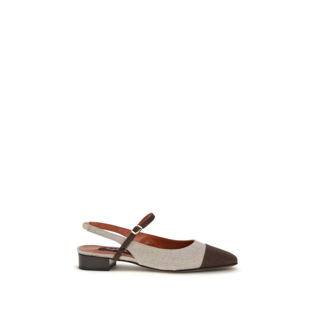 Carel Paris Beige Cotton Ballet Flats | Regal Royce