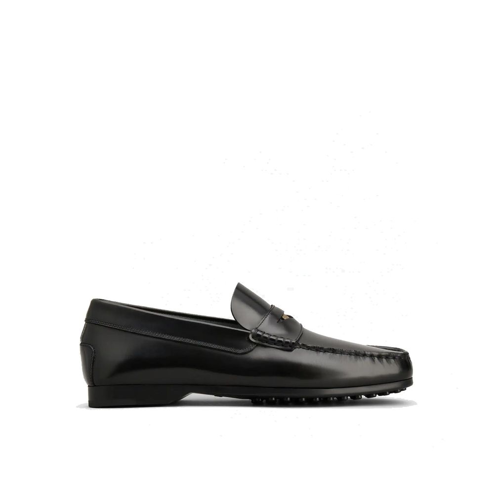 Tod's Black Calfskin Slip-On Loafers | Regal Royce