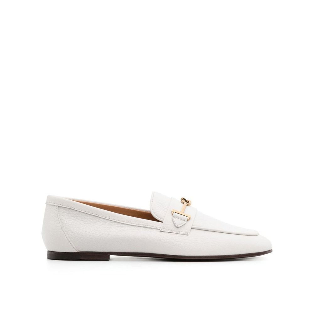 Tod's White Calfskin Slip-On Loafers | Regal Royce