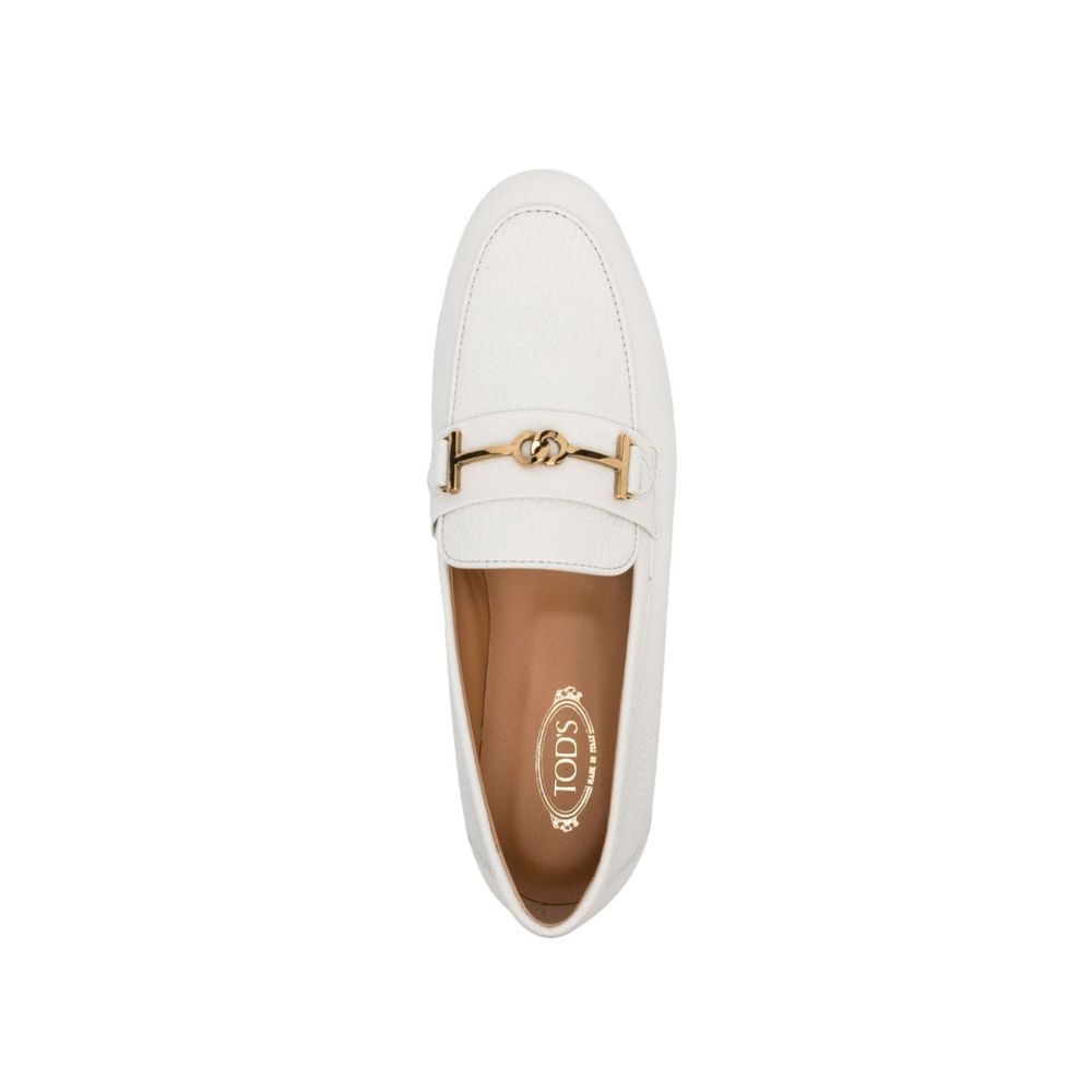 Tod's White Calfskin Slip-On Loafers | Regal Royce