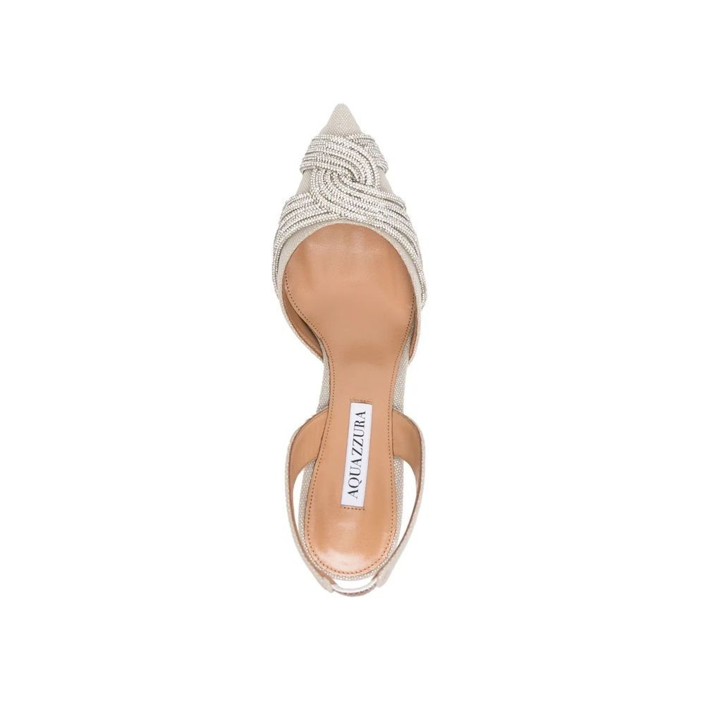 Aquazzura Silver Fabric Platform Pumps | Regal Royce