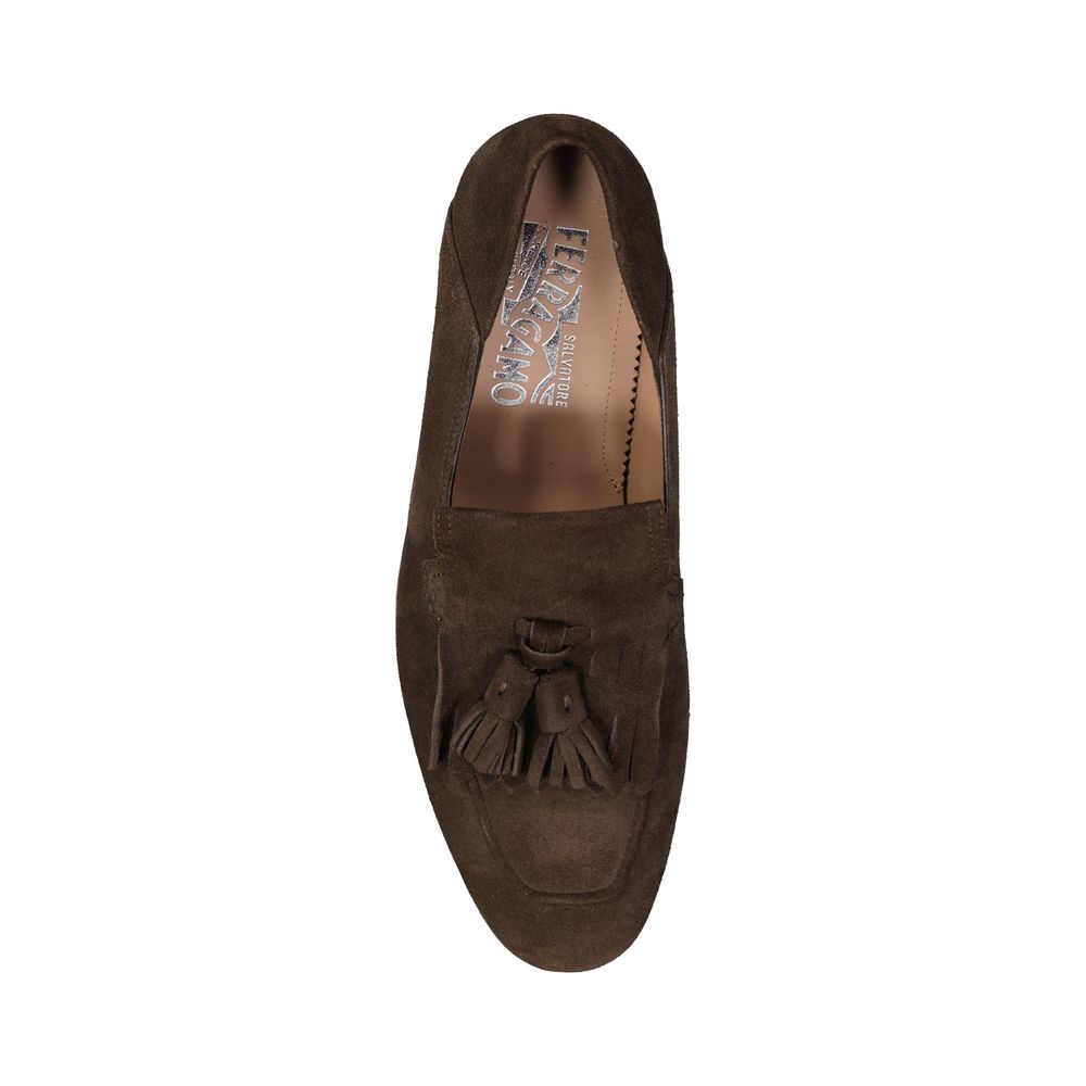 Salvatore Ferragamo Brown Calfskin Slip-On Loafers | Regal Royce