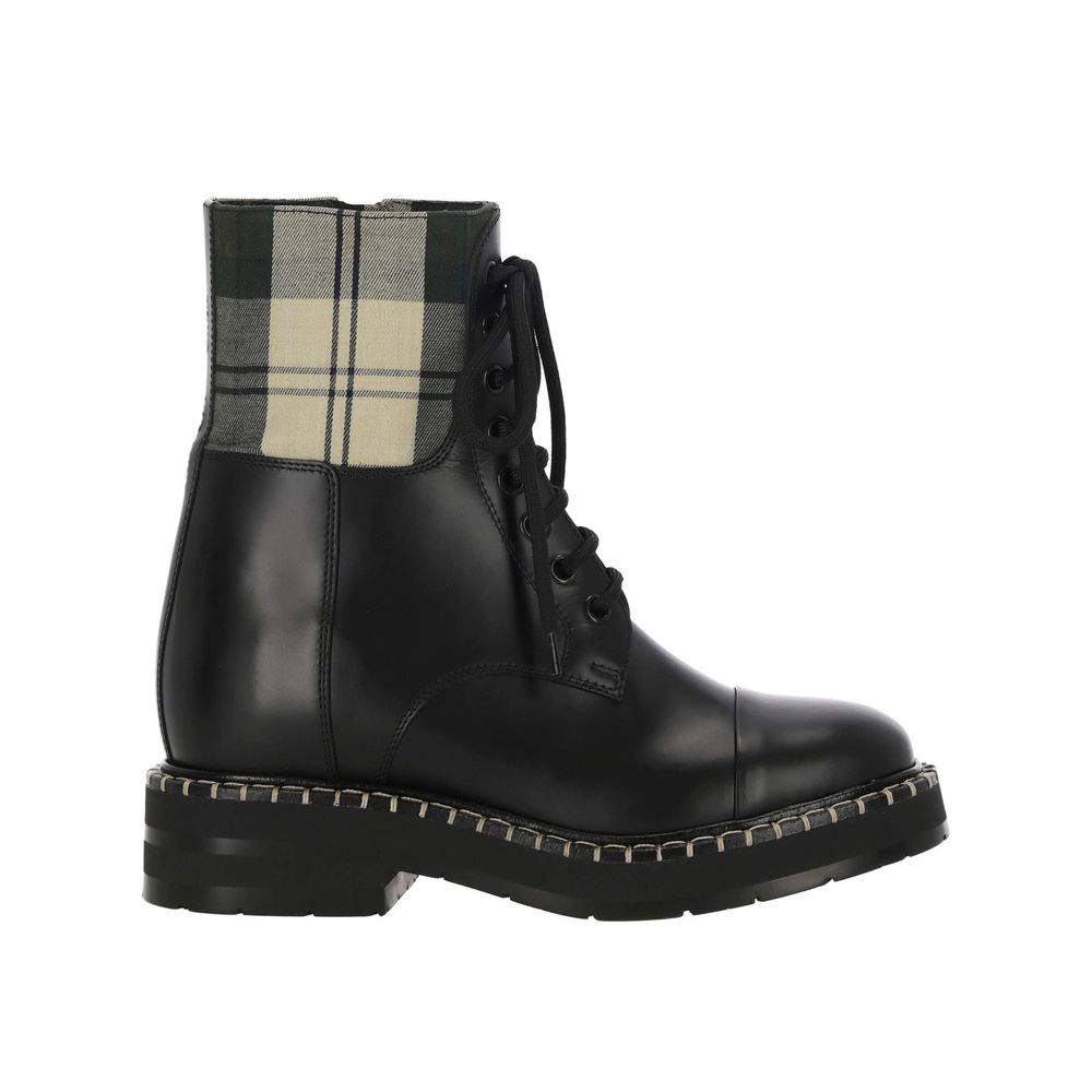 See By Chloé Black Cotton Lace-Up Boots | Regal Royce