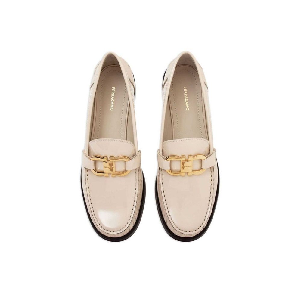 Salvatore Ferragamo White Calfskin Slip-On Loafers | Regal Royce