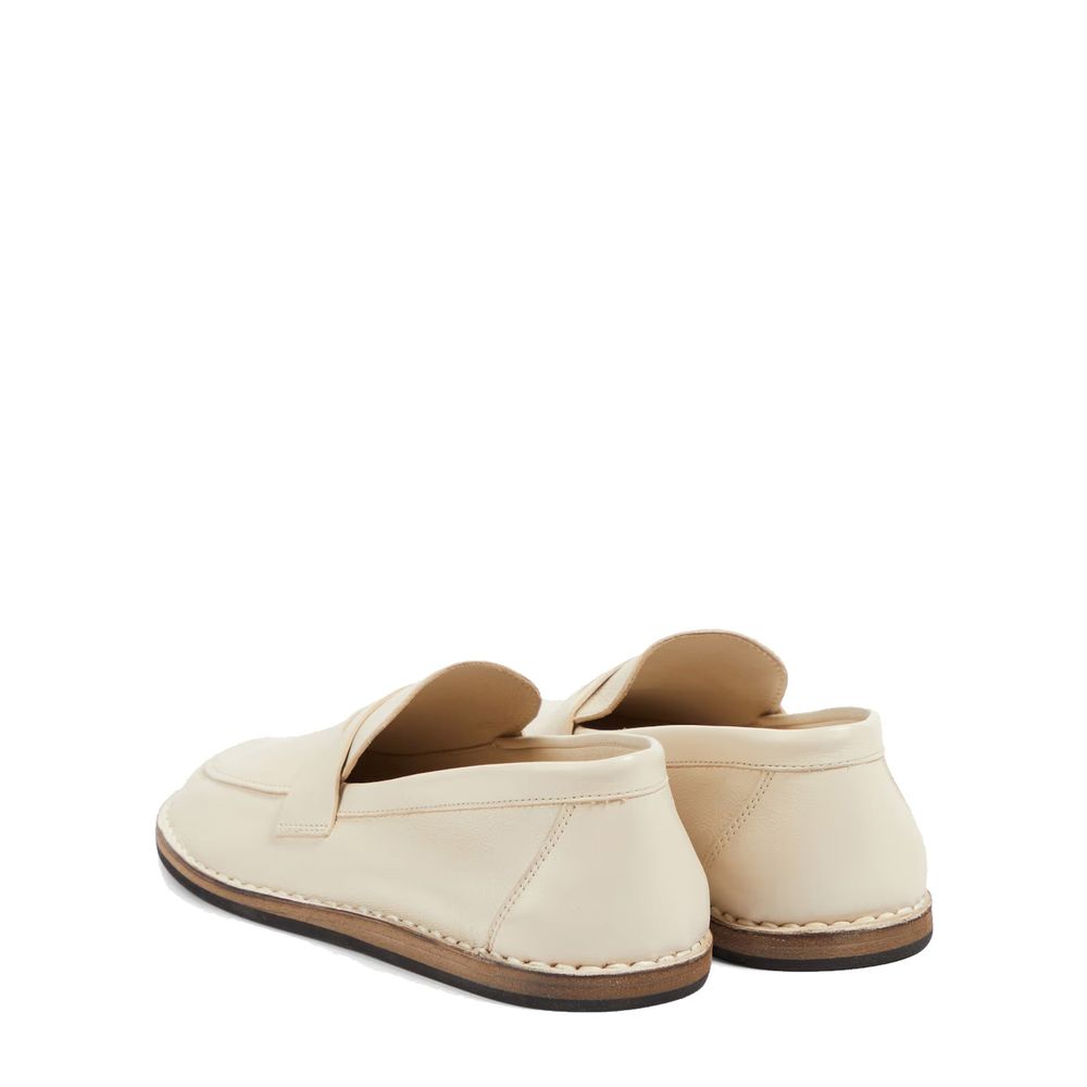 The Row White Calfskin Slip-On Loafers | Regal Royce