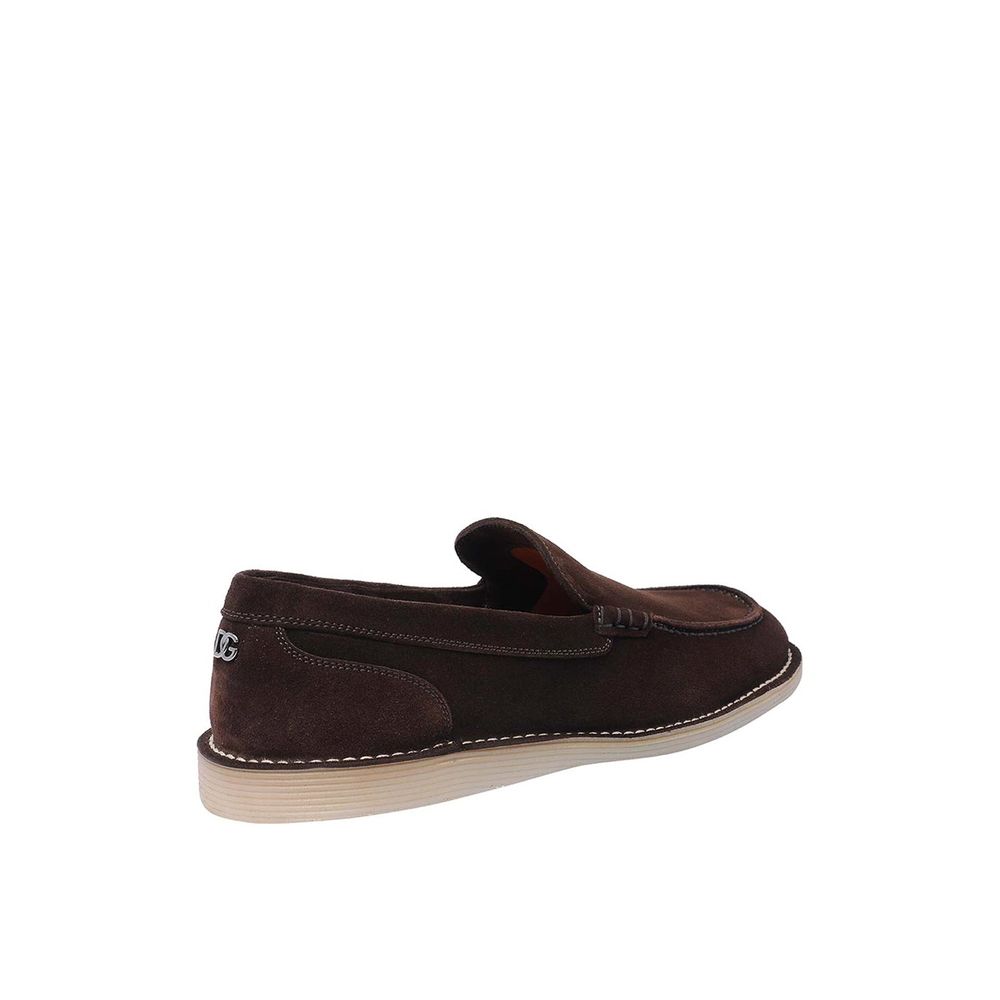 Dolce & Gabbana Brown Calfskin Slip-On Loafers | Regal Royce