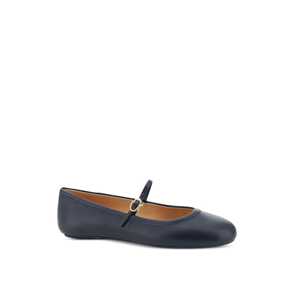 Gianvito Rossi Blue Fabric Ballet Flats | Regal Royce