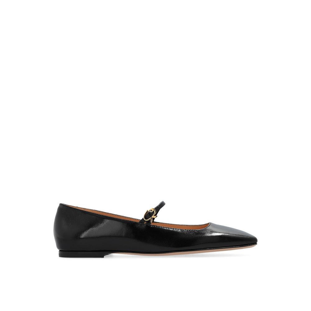 Gianvito Rossi Black Calfskin Ballet Flats | Regal Royce