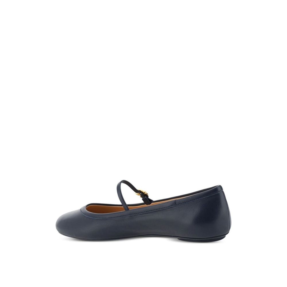 Gianvito Rossi Blue Fabric Ballet Flats | Regal Royce