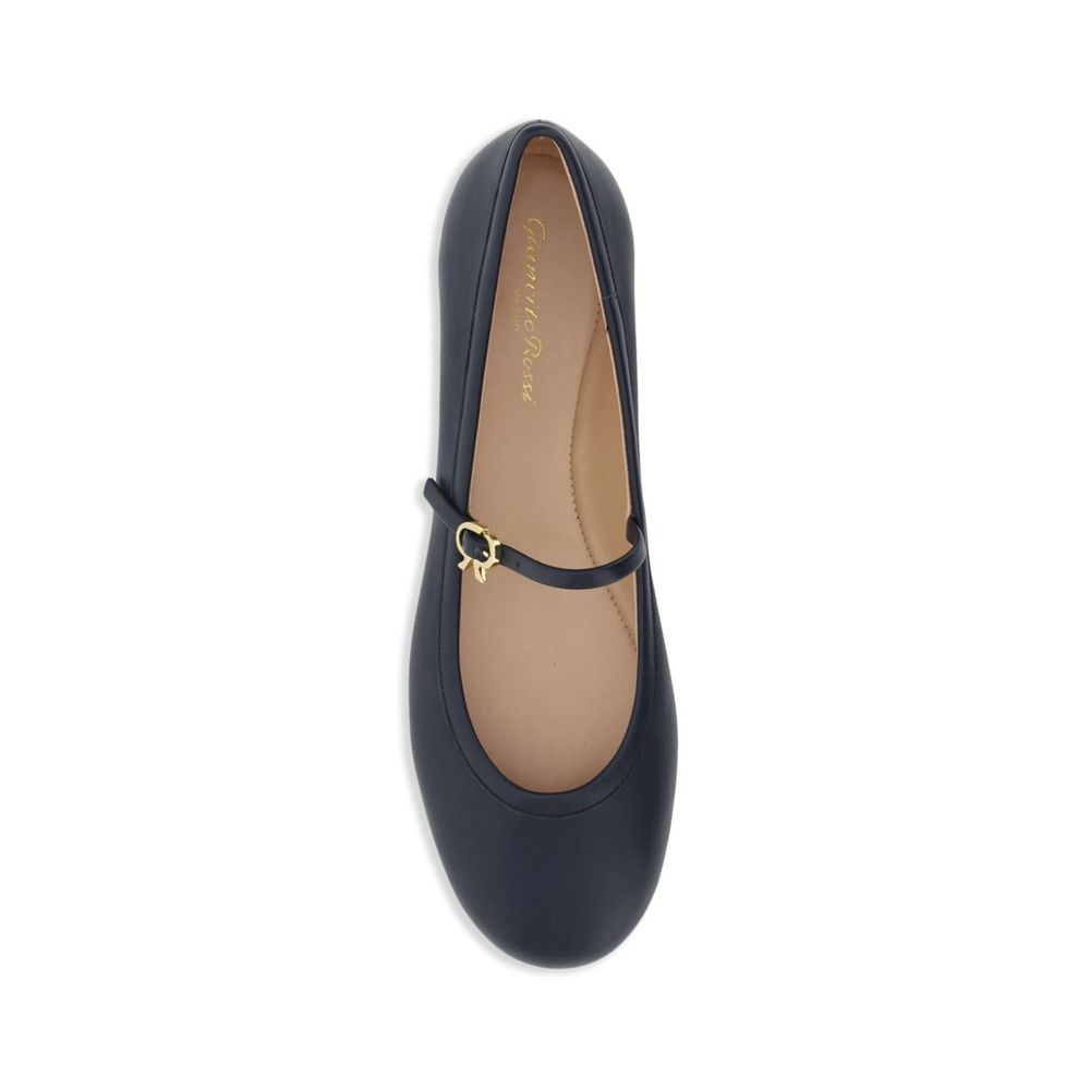 Gianvito Rossi Blue Fabric Ballet Flats | Regal Royce
