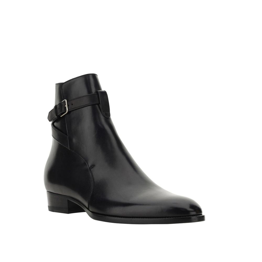 Saint Laurent Black Calfskin Ankle Boots | Regal Royce