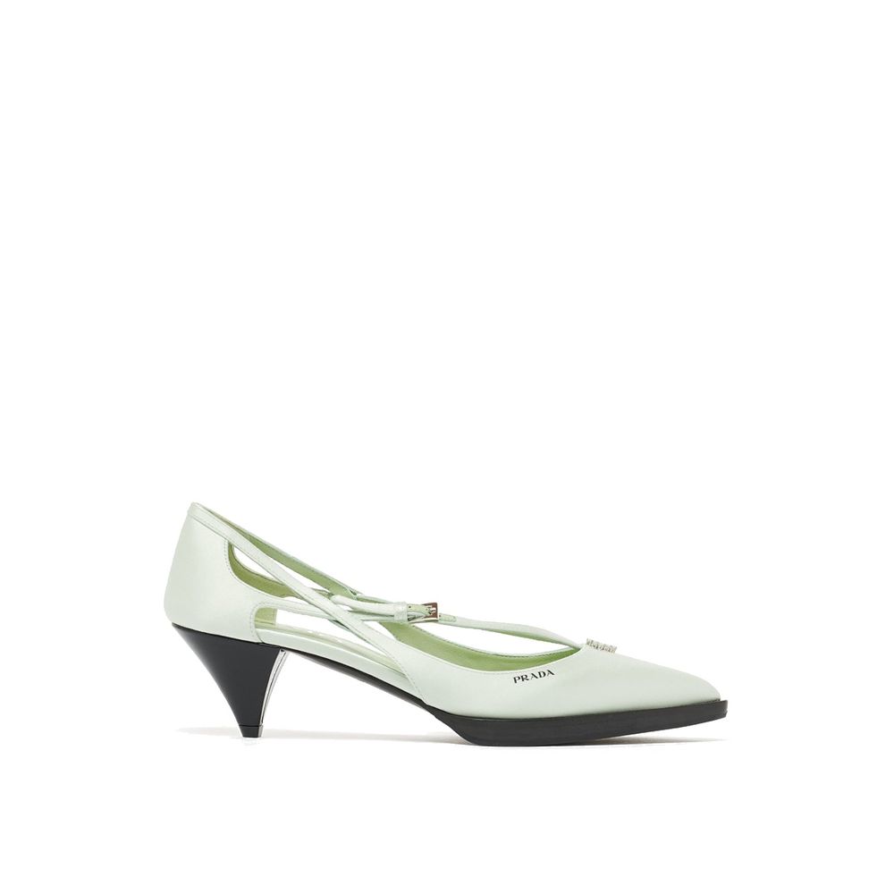 Prada Bicolor Silk Mid Heel Pumps | Regal Royce