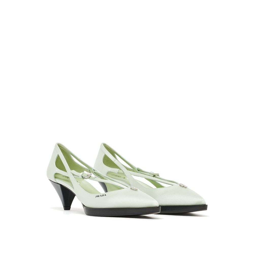 Prada Bicolor Silk Mid Heel Pumps | Regal Royce