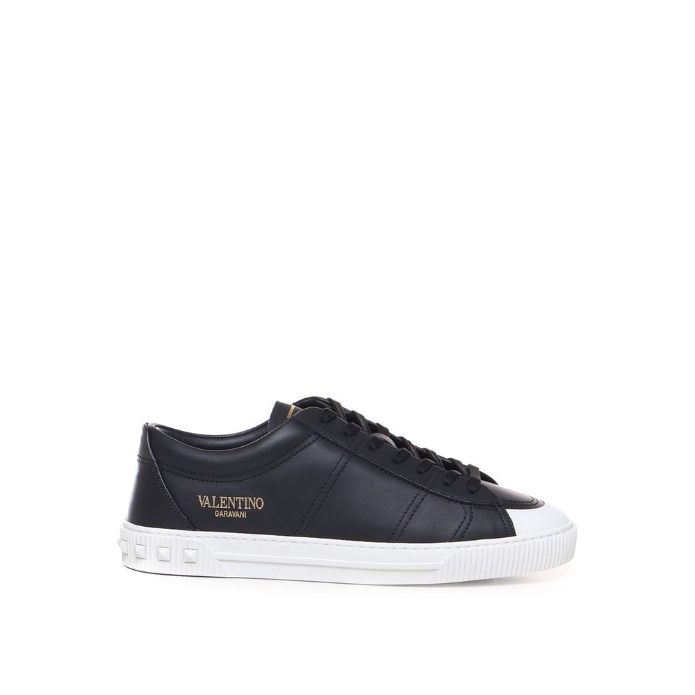 Valentino Garavani Black Calfskin Low Top Sneakers | Regal Royce
