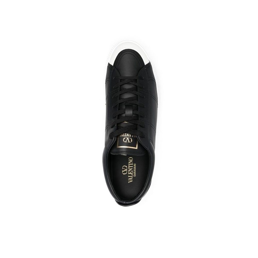 Valentino Garavani Black Calfskin Low Top Sneakers | Regal Royce