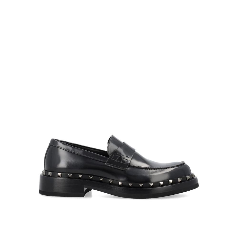 Valentino Garavani Black Calfskin Slip-On Loafers | Regal Royce