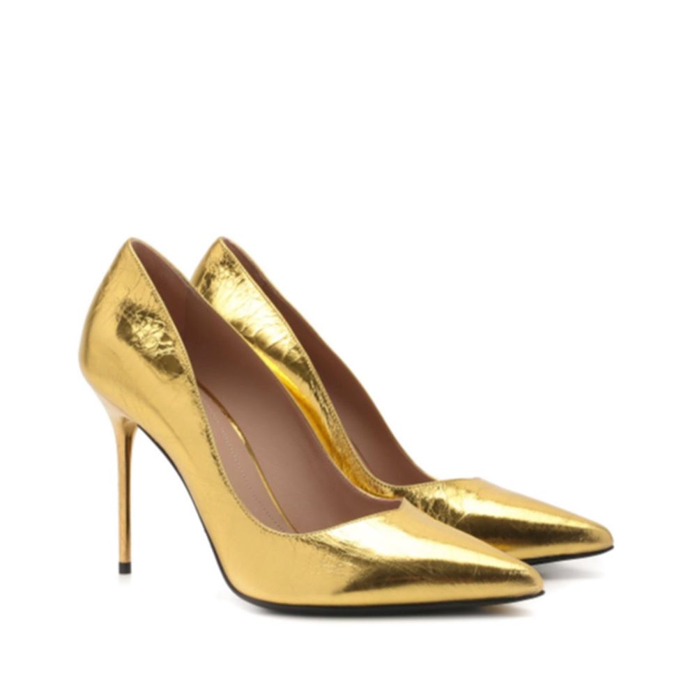 Balmain Gold Calfskin Pumps | Regal Royce