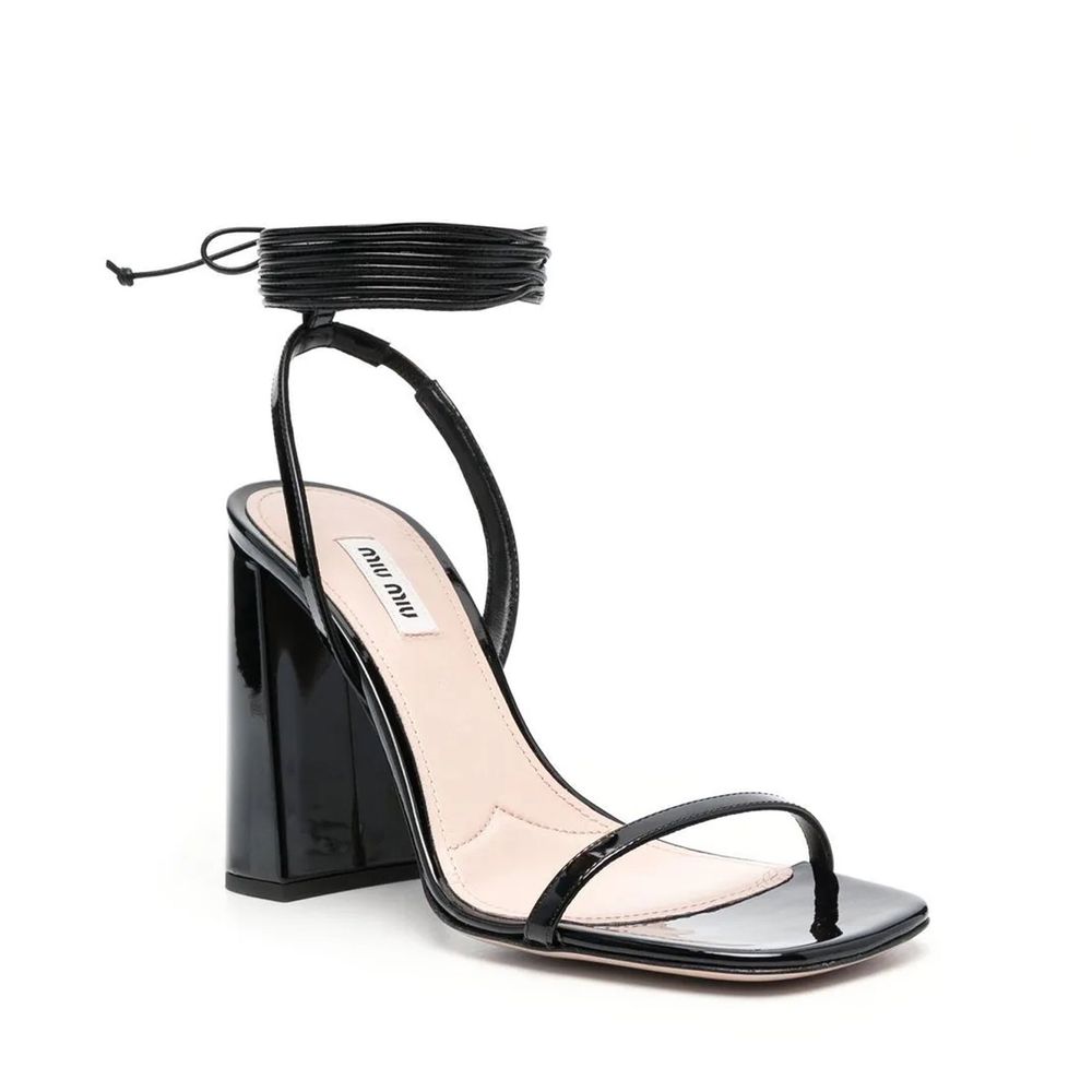 Miu Miu Black Calfskin Platform Sandals | Regal Royce