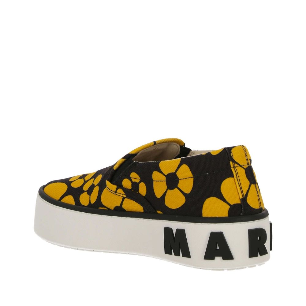 Marni Black Cotton Platform Sneakers | Regal Royce