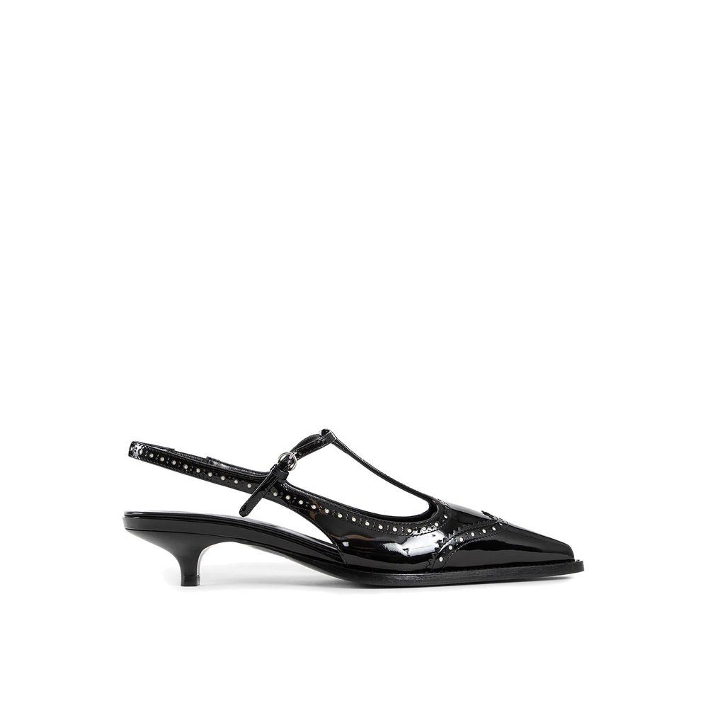 Miu Miu Black Calfskin Mid Heel Pumps | Regal Royce