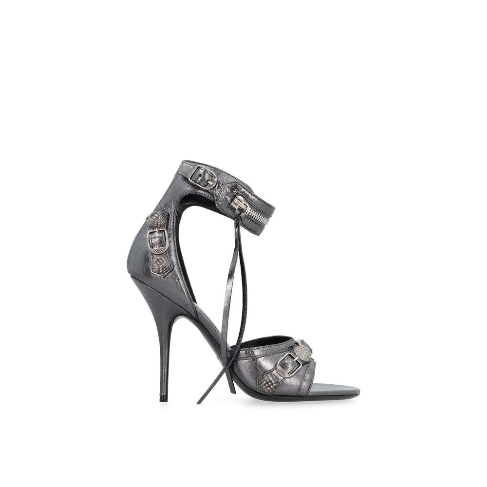Balenciaga Gray Calfskin Stiletto Heel Sandals | Regal Royce