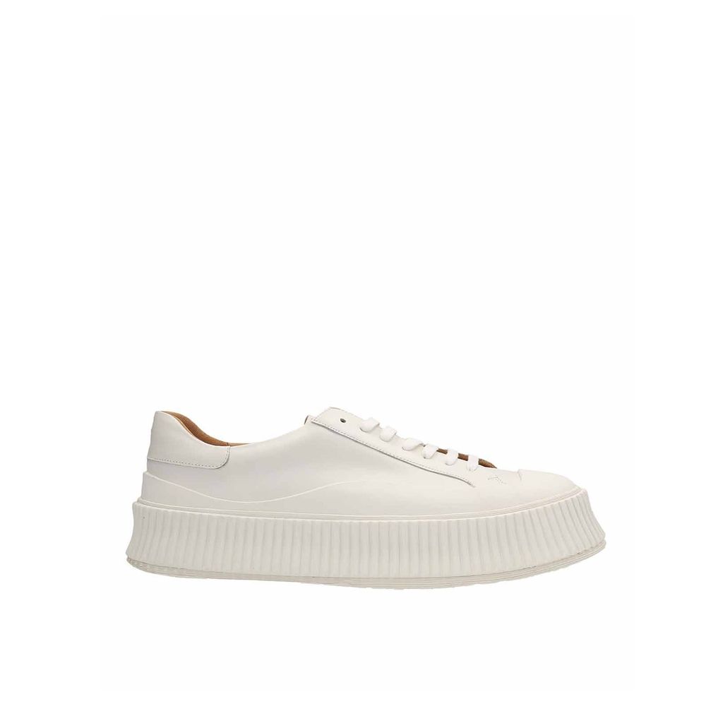 Jil Sander White Calfskin Platform Sneakers | Regal Royce